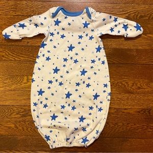 Hanna Andersson Moon & Back Blue Star Sleeper Gown Size 50 cm or 0-3 Months